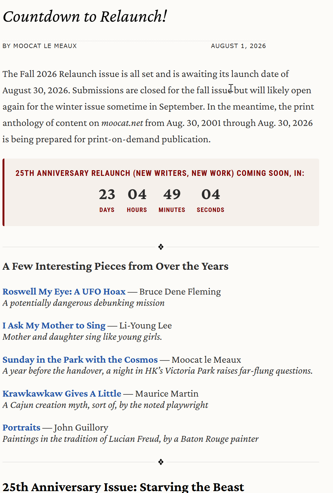 Countdown to Relaunch